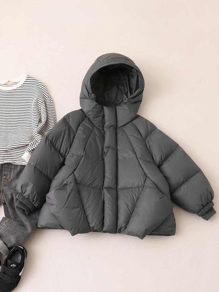 2025 Winter Hooded Down Jacket for Girls - 90% Down, Medium & Large Sizes, Children’s New Style