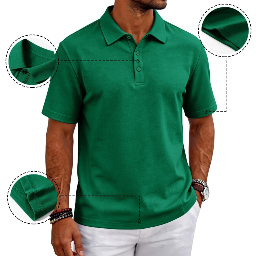 Men’s Casual Polo Shirt Short Sleeve Breathable Classic Fit Top for Everyday Outdoor Wear mens polo shirts short sleeve golf polos for men