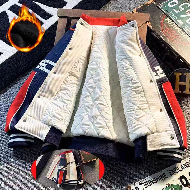 Jesień i Zima Chłopięcy Strój Baseballowy Chłopcy Wiosna Moda Dziecięca Modny Styl Preppy Łączona Kurtka Baseballowa