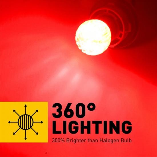 AUXITO 7528 1157 LED Side Reverse Brake Turn Signal Light Marker Bright Bulb RED