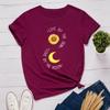 Golden Moon Sun Print Women T Shirt Short Sleeve O Neck Loose Women Tshirt Ladies Tee Shirt Tops Clothes Camisetas Mujer