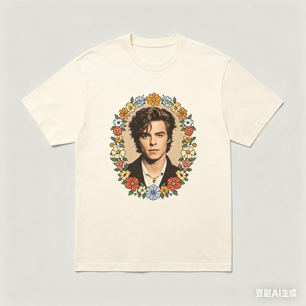 Harry Styles 2026 New Fashionable Comfortable Breathable Cotton Retro Floral Portrait Tshirt Suitable for Both Unisex and Unisex