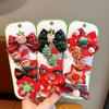 Kids' Christmas Hair Clips: Cute Reindeer Santa Bows & Cartoon Duckbill Clips
