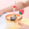 1 Pc Cartoon Drinking Dust Cap Silicone Straw Plug Tips Cover Reusable Cap Cup Accessories Dust-Proof Drinkware Kitchen Bar Tool