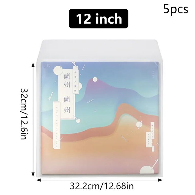 5Pcs 7/10/12 Inch Pvc Thicken Record Protective Sleeves Lp Vinyl Records Outer Sleeves Reusable Flat Open Top Bag Cover