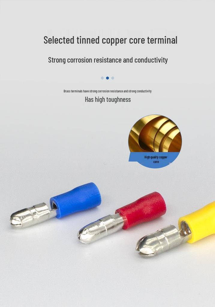 CJH MPD2-156/195 Male Bullet Cold Crimp Terminal, Pre-insulated, 1000 pcs