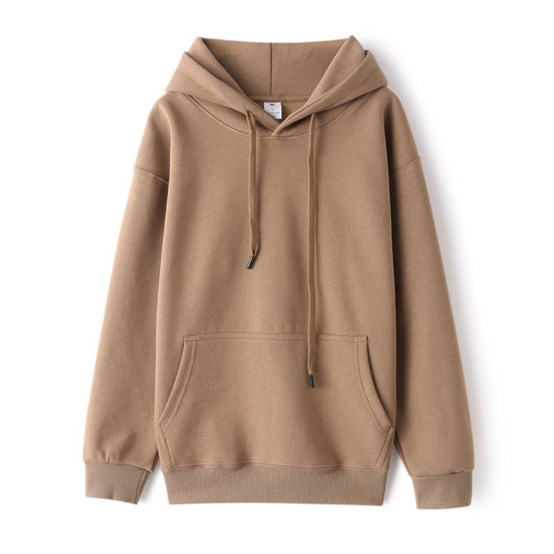 Unisex Plus Size Cotton Hoodie - Warm, Loose, Double-Layered Sweatshirt for Autumn & Winter