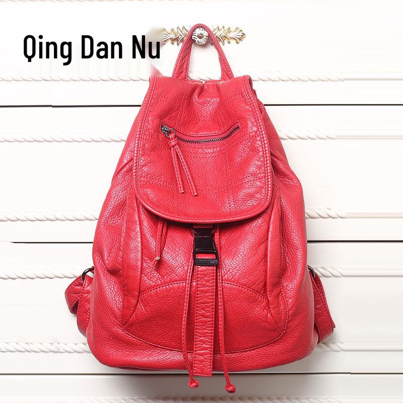 

Женский рюкзак из вышитой овчины в корейском стиле - Модный и вместительный для путешествий или учебы