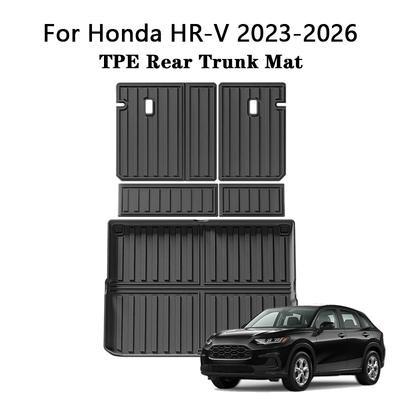 Trunk Mat & Rear Seat Backrest Protector Pad For Honda HR-V 2023-2026 RHD TPE Cargo Liner All Weather Anti Dirty Interior Mat