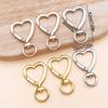 Heart-Shaped Keyring Zinc Alloy (42x26mm) - 3-Color Plated In KC Gold/White K