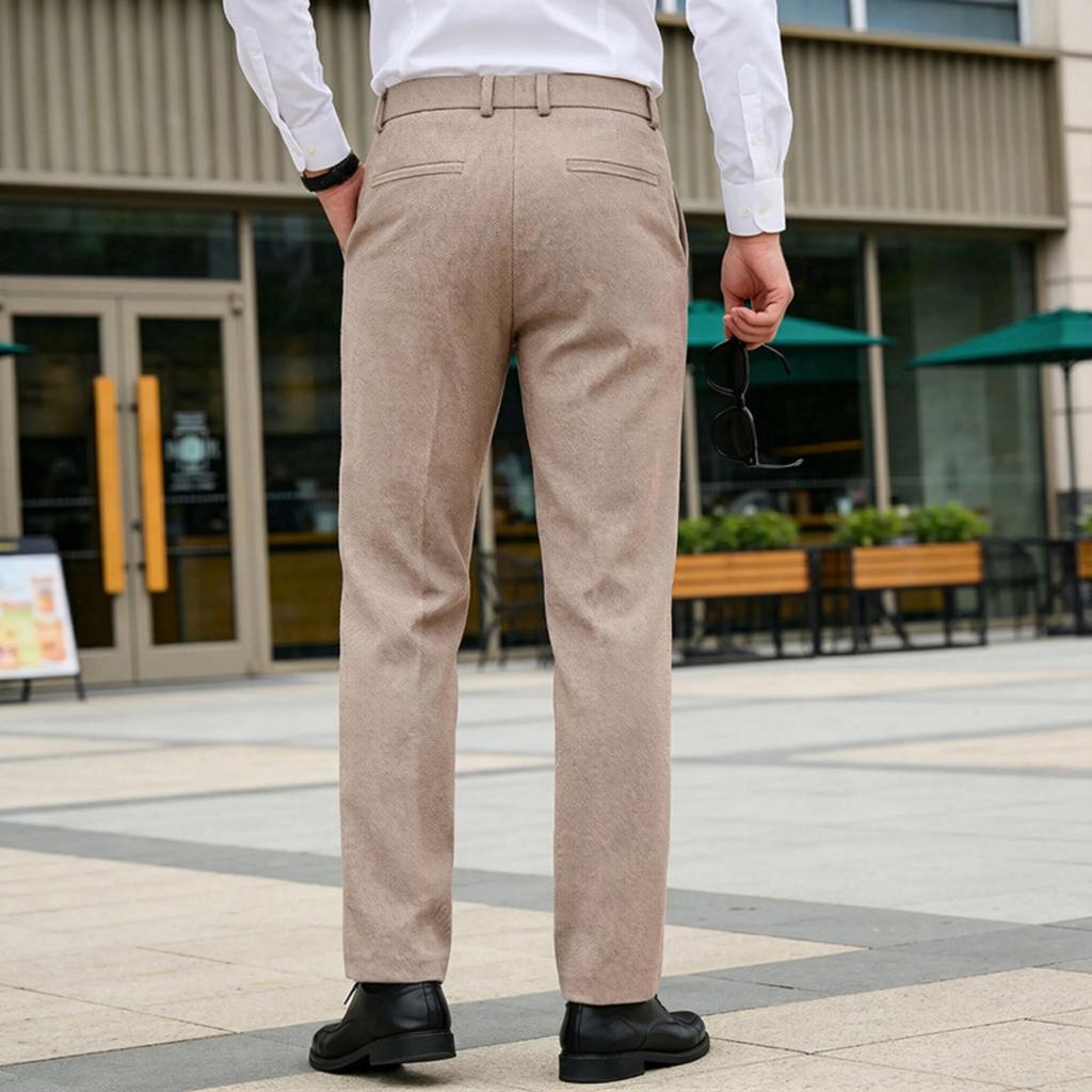 Men's English Gentleman Slim Fit Straight Leg Dress Pants | Casual Business Trousers For Commute