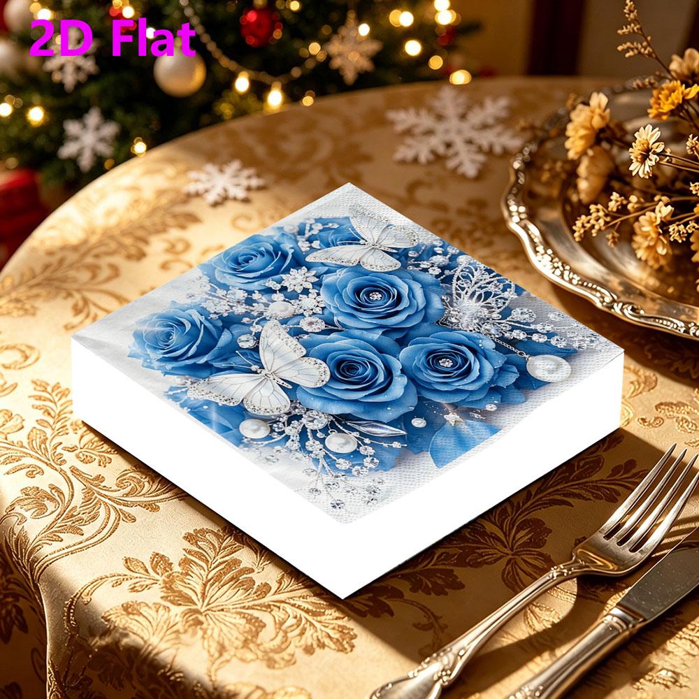 20pcs Disposable Napkins with Rose Pattern Print for Wedding,Parties,and Daily Use for Thanksgiving Fall Christmas Table Decoration