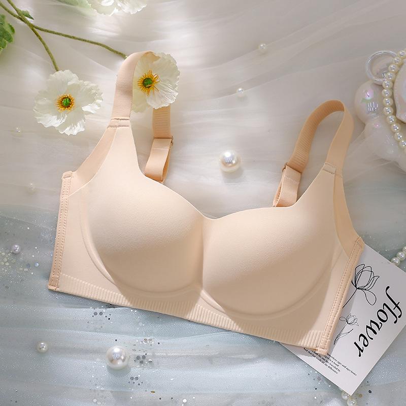 

Less steel ring upper support solid color adjustment type breast bra cover gathers new products 32/70ab universal cup