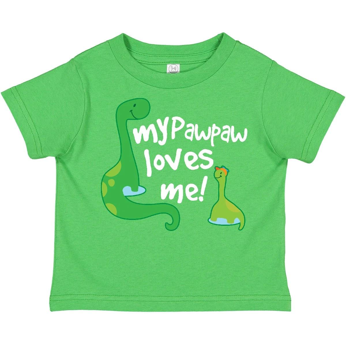 Inktastic My PawPaw Grandpa Loves Me Dinosaur Toddler T-Shirt I Love Grandchild 100