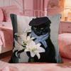 Black Cat Cute Cushion Cover Premium Comfort Reversible Pillow Cove Two In One Design For Any Room  Car Interior