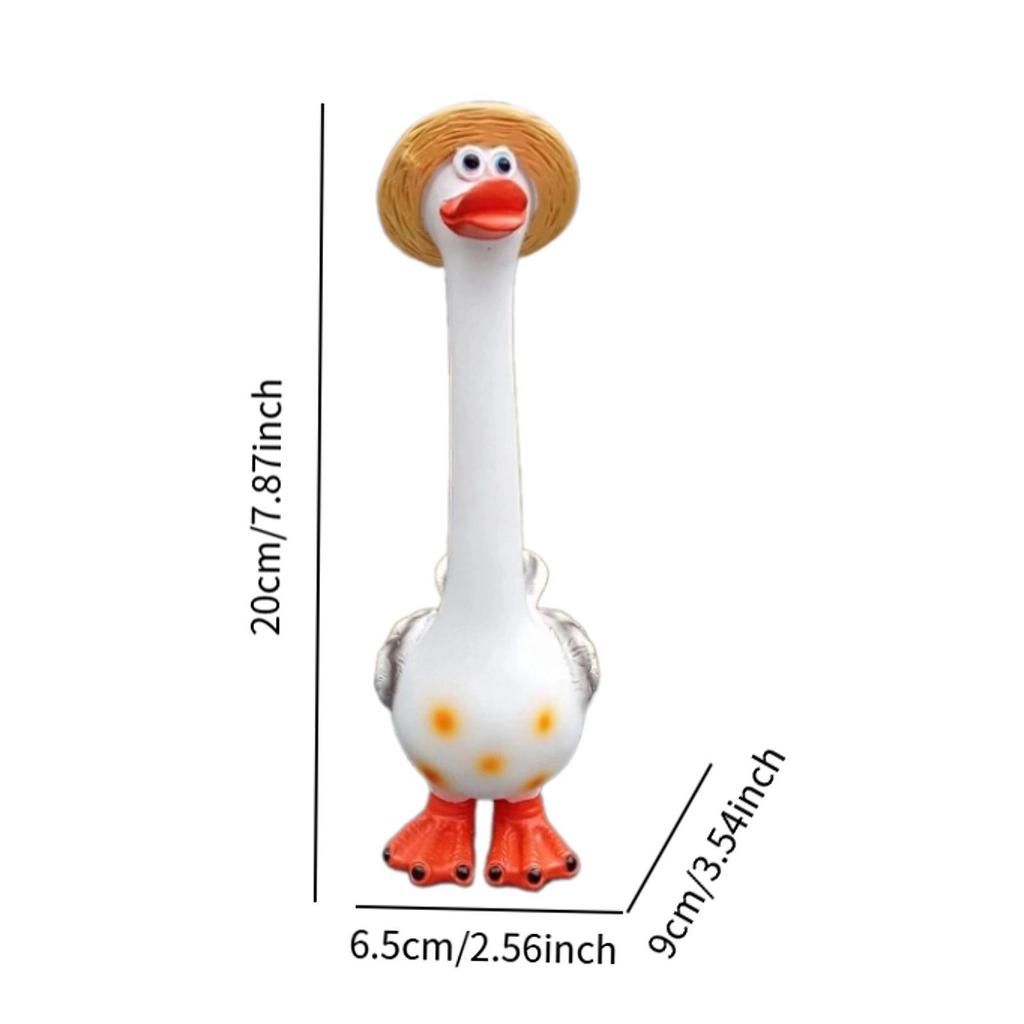 Duck Ornament Garden Decoration Cute Collectible Resin Ornament Long Neck Goose Sculpture for Home Tabletop Porch Indoor Lawn