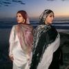 Boho Watercolor Soft Muslim Hijabs Women Floral Breathable Shawl Wrap Scarf Hijab Floral Print Ramadan Headscarf Islamic Turban