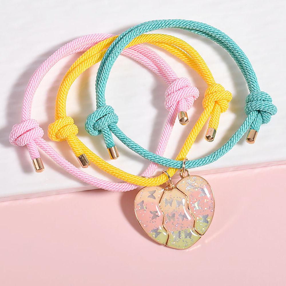 

Milan Rope Fashionable Heart-shaped Magnetic Three-piece Bracelet Good Friends Friendship Female