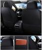 Fundas de Asiento Universales para Coche de 5 Plazas Deluxe Cuero Resistente al Desgaste Cojín Funda Completa Negra Almohada Lumbar+reposacabezas