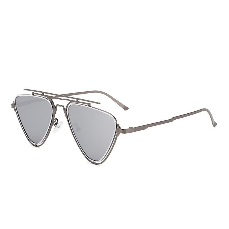 Luxury Retro Gradient Thin Frame Triangle Double Bridge Women Sunglasses  Fashion Leisure Outdoor Men Sun Glasses Uv400