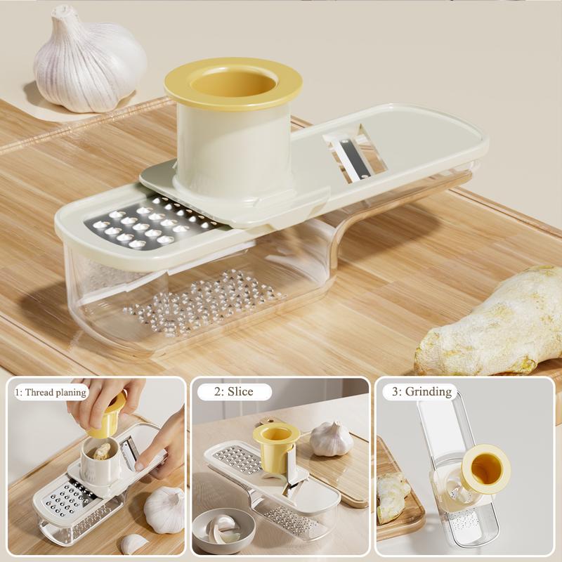 Мини-измельчитель 3-в-1 для чеснока и имбиря Кухонный гаджет Измельчитель чеснока Ручная чеснокодавилка Кухонные инструменты для измельчения специй, трав, чеснока