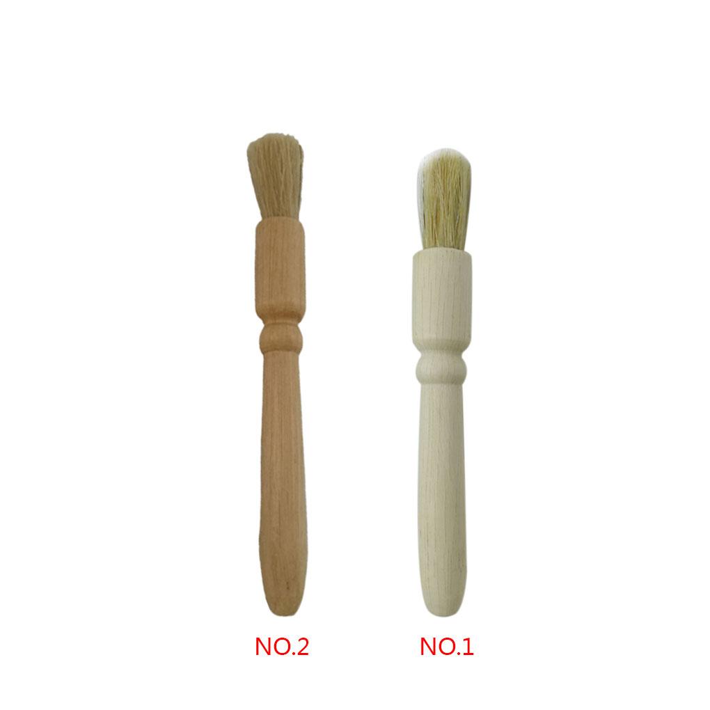 Supply Coffee Brush Natural Bristles Wooden Handle