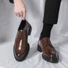 Men's Leather Shoes Italian Brand Business Dress Versatile Casual Shoes High Quality Brown Classic Shoes Large Size 38-46