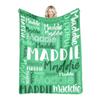 30 Colors Personalized Name Flannel Blanket For Girls Boys Letter Monochrome Customized Baby Adult Name Blanket Birthday Gift