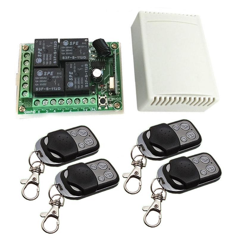 High Quality DC 12V 4CH Wireless Remote Control Switch Relay Receiver