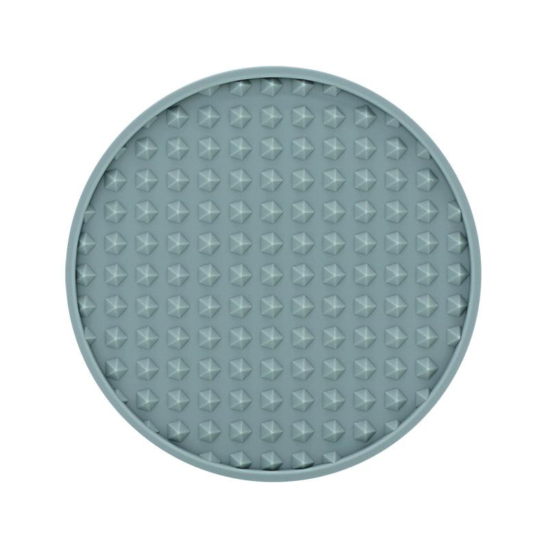 Круглый утолщенный силиконовый изоляционный коврик Пищевой силиконовый противоожоговый коврик для чашки pyramid серый/синий