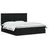 Storage Bed with Mattress Black 200 X 200 Cm Fabric