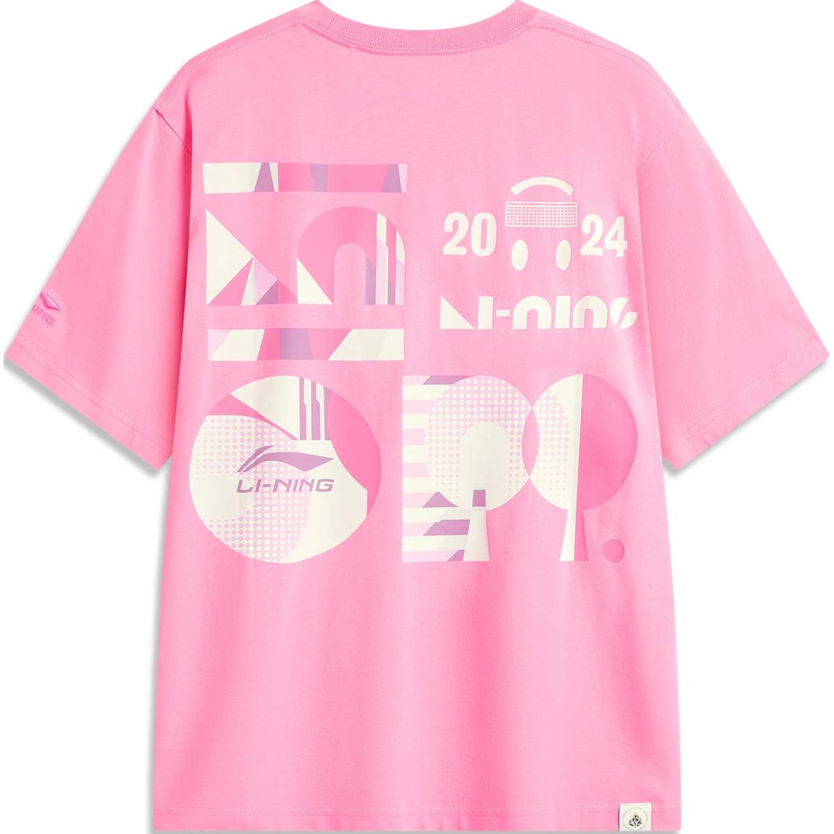 Li Ning Sports Life Collection T Shirt Unisex Peach Pink AHSUC19-2 S