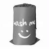 Smile Shape Nylon Laundry Bag Wash Me Travel Storage Pouch Machine Washable Dirty Clothes Organizer Wash Drawstring Bag