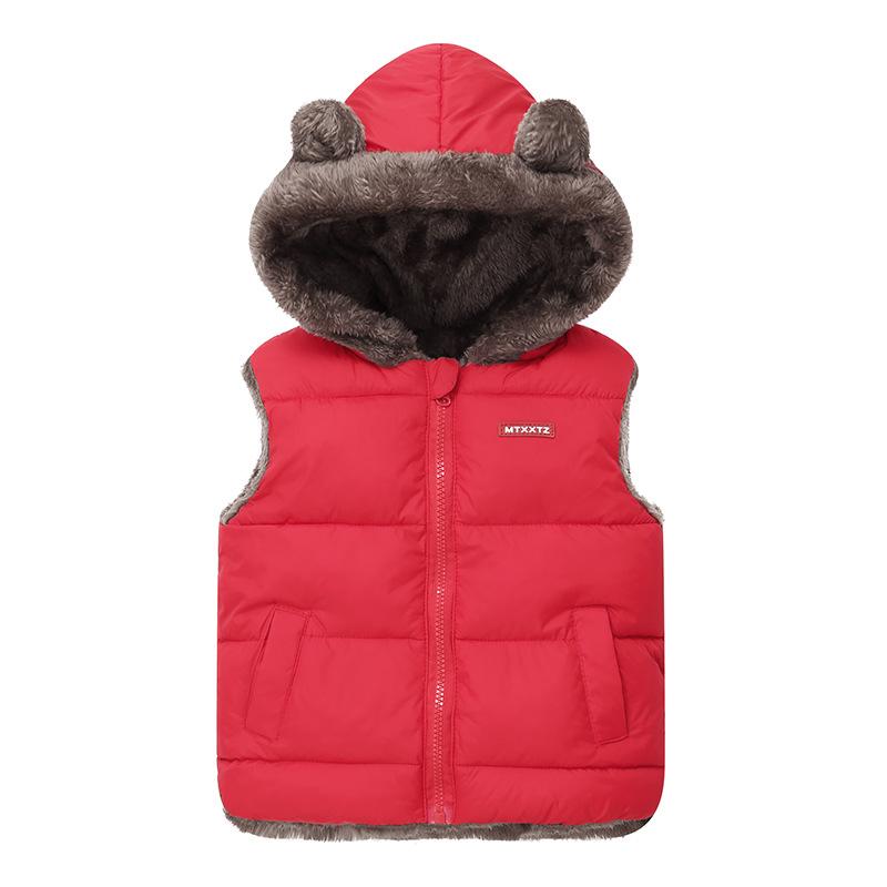 Overbekledning Gutteklær (Størrelser 4 år og oppover) Barn Gutter Vinter Varm Pelskant Hette Polstret Kåpe Jakke Parka Yttertøy 2-5 År