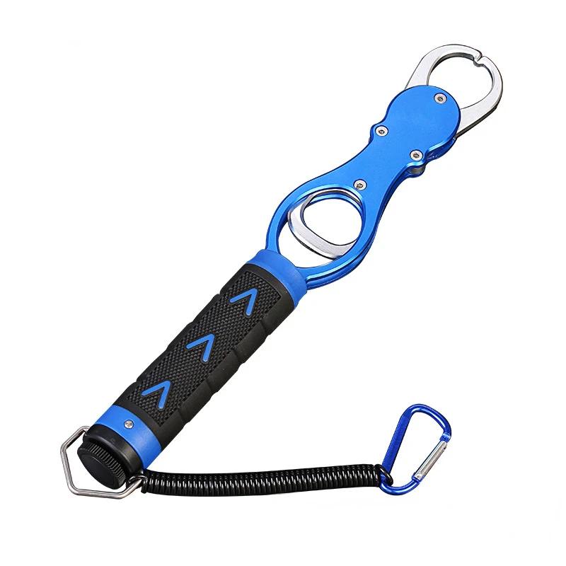 Portable Aluminum Alloy Fishing Grip Hook Gripper Fishing Lip Gripper Fish Plier Hand Grip With Weight Scale Fishing Accessories