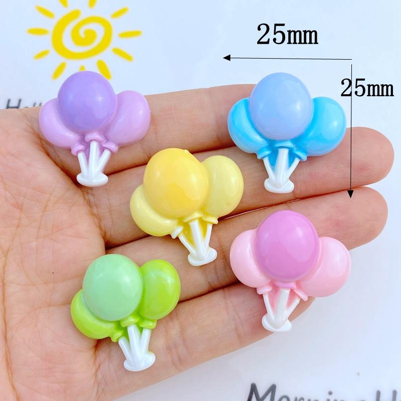 

10Pcs New Cute Resin Cartoon Balloon Series Flat Back Parts Embellishments For Hair Bows Accessories