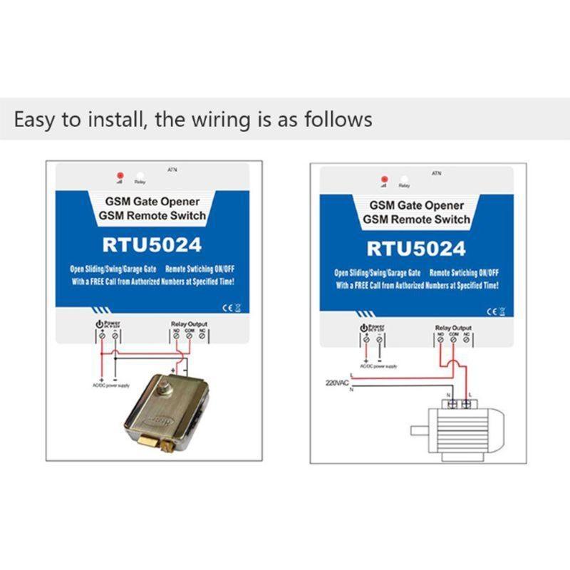 GSM 2G RTU5024 Garage Door Gate Opener Remote Controller Call Switch