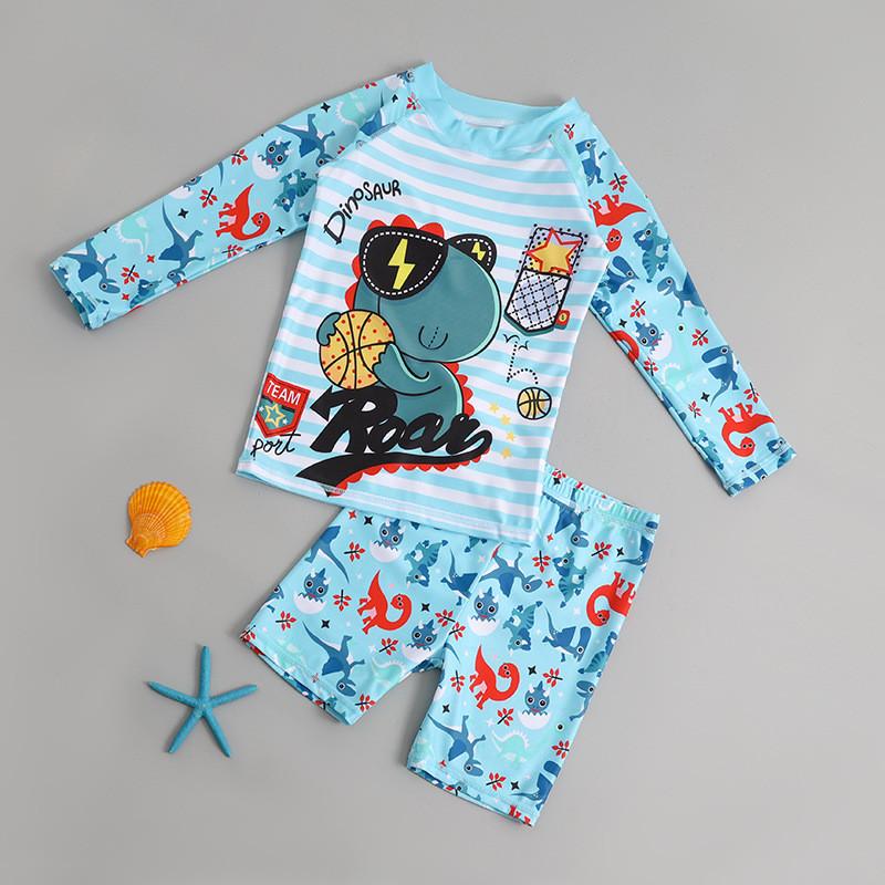 Toddler Cartoon Sun Protection Swimsuit With Quickdry Polyester For Water Sports