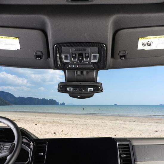 Front Reading Light Lamp FRAME COVER For Chevy SilveradoSierra 19+ CARBON FIBER