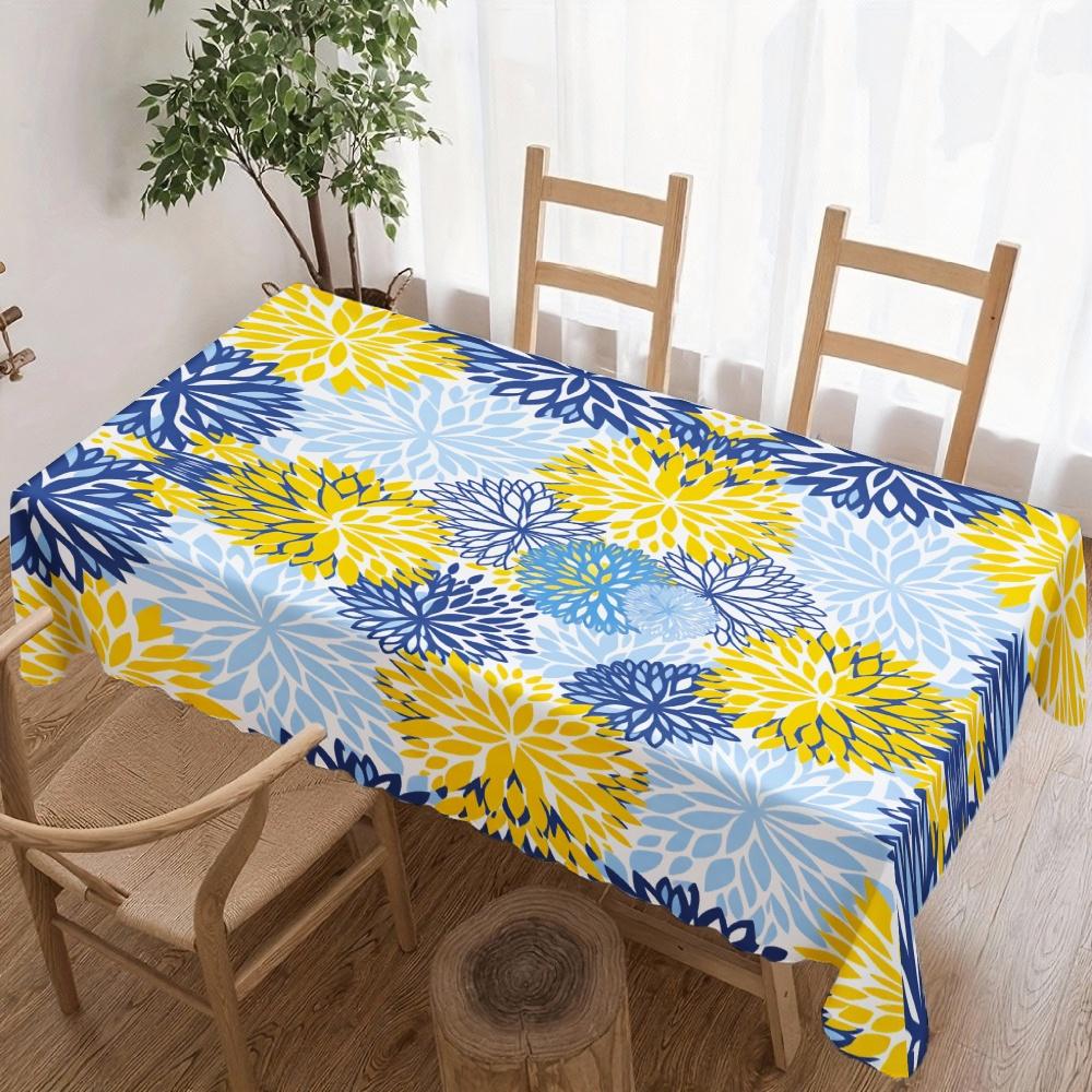 Floral Pattern Rectangle Table Cloth for Table Decor Kitchen Dining Waterproof Reusable Tablecloth for Table Wedding Party