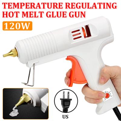120 W EU/US Heißklebepistole, intelligente Temperaturregelung, Kupferdüsenheizung, Mündungsdurchmesser 11 mm, Handwerksreparaturwerkzeug