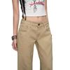 Women's Retro Khaki Low-Waisted Micro-Flare Jeans for Summer/Fall 2025