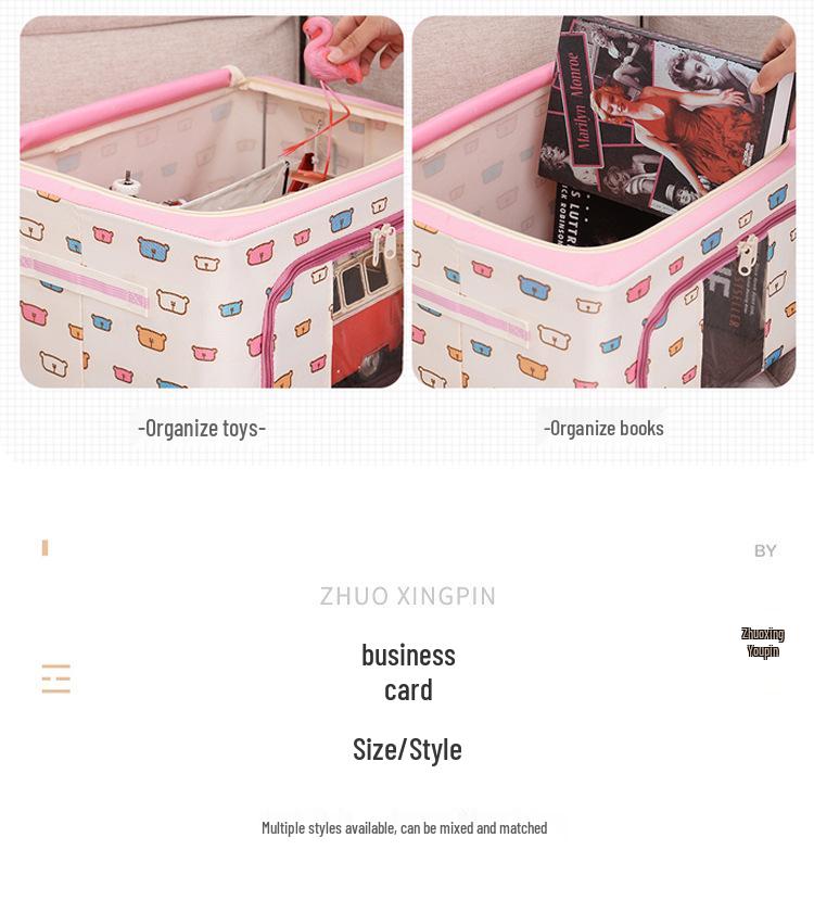 Cutie de depozitare impermeabilă din pânză Oxford cu cadru de oțel și design pliabil transparent pentru dulap, mașină sau depozitarea pilotei.