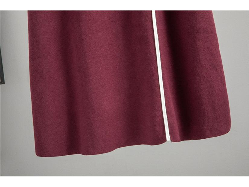 Autumn 2025 Fragrant Style Lapel Flared Sleeve Knitted Midi Dress