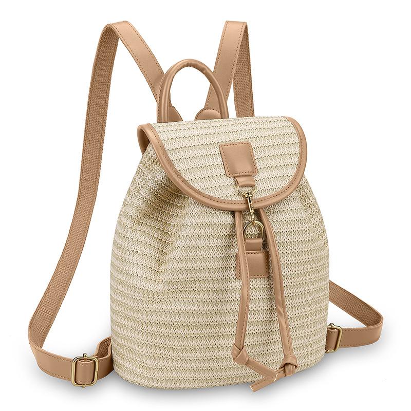 Women's Straw Backpack Summer Boho Bohemian Hollow Shoulder Bag Hobo Crochet Woven Travel Bags for Women Knitted Beach Back Pack