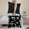 Black And White Abstract Style Cushion Cover Anti-dustmite Pillowcase Invisible Zipper Silky Short Plush Sofa Cushion Cover