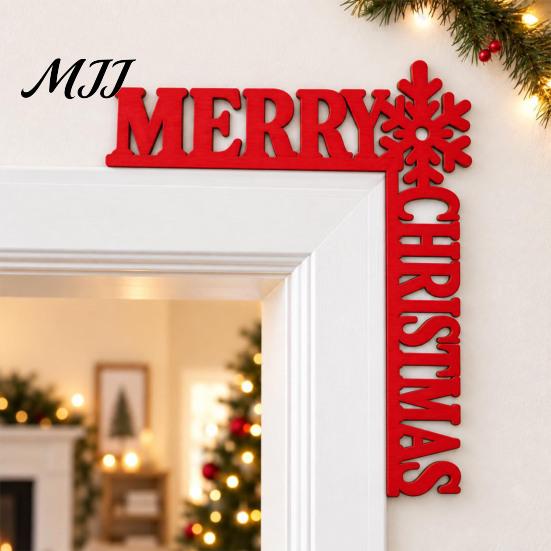 Indoor Holiday Door Sign Christmas Wooden Corner Decor, Festive Gnome/Gingerbread House/Letter Frame Sign, No Unique Gift Idea Drill Topper