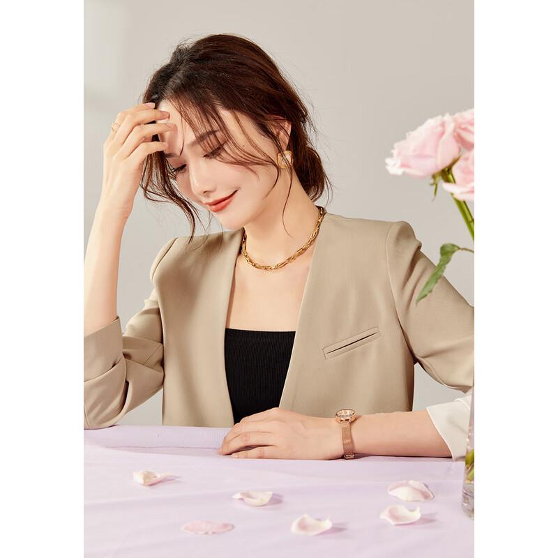 TERRE BLEUE Women's Stylish Loose Short Blazer