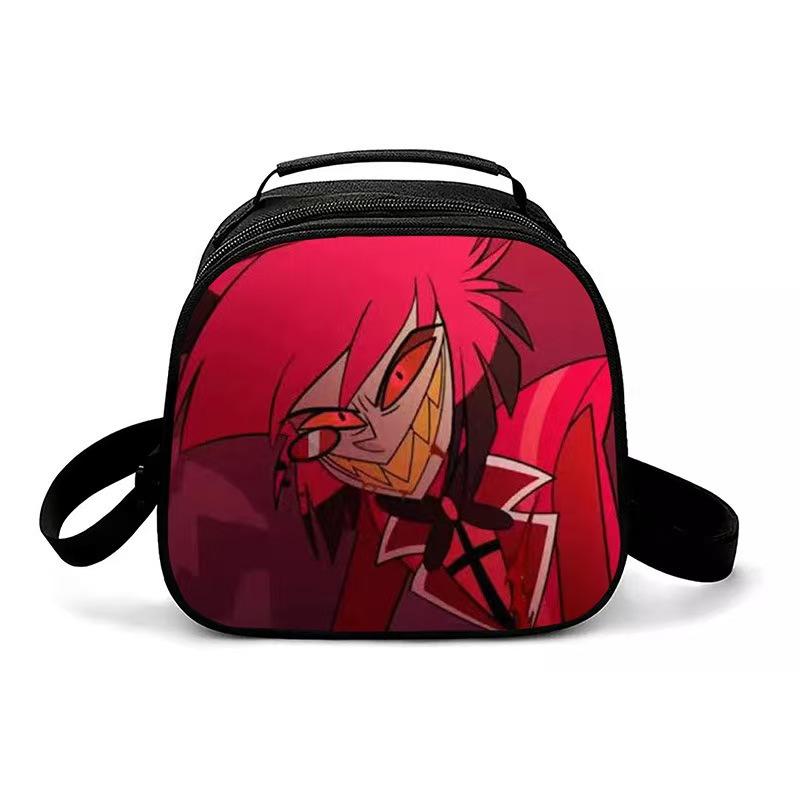 Cartoon Hazbin Hotel Lunch Bag Portable Insulated Tote for School Kids