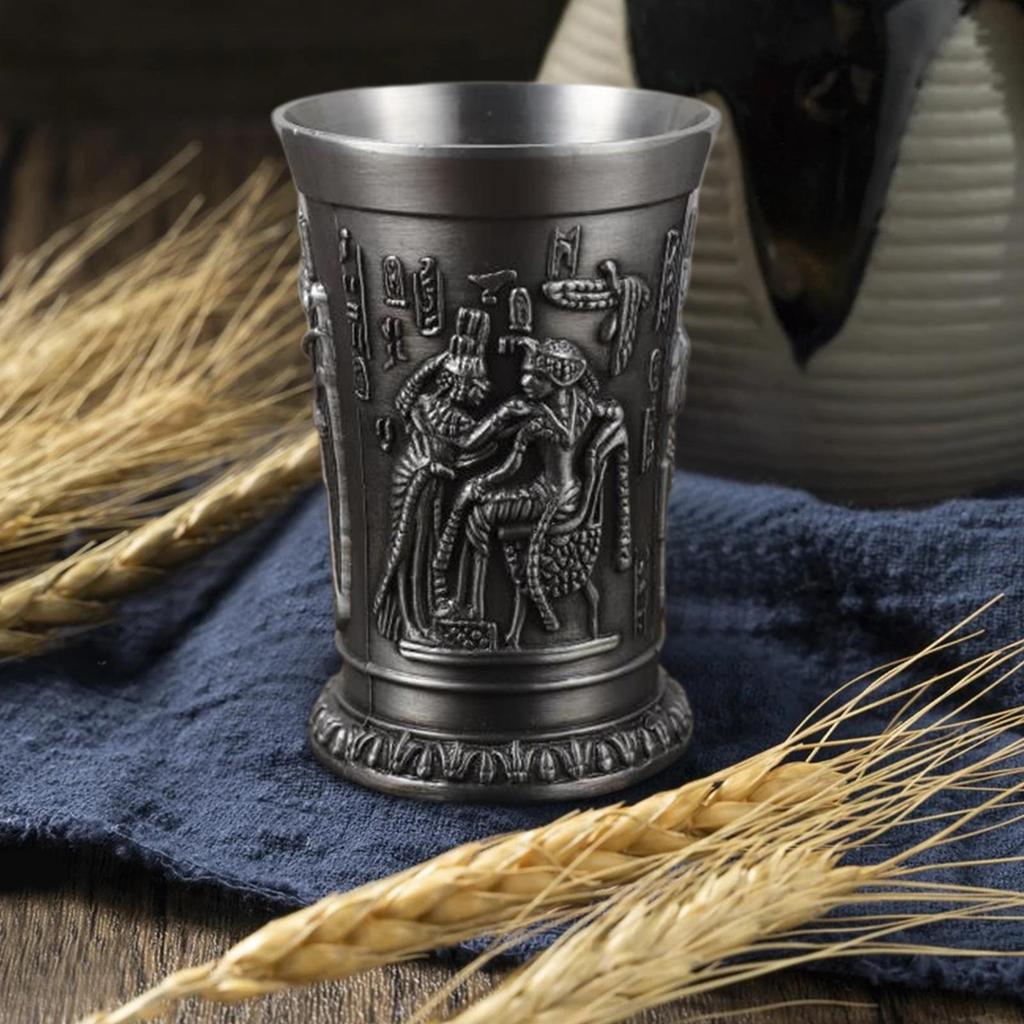 Creative Metal Wine Shot Glass Retro Egyptian Design Drinkware for Banquet Reception Wedding Party